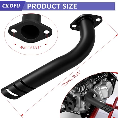 Exhaust Pipe Kit Replacement for Predator 212 GMB100 Mini Bike - style: Black
