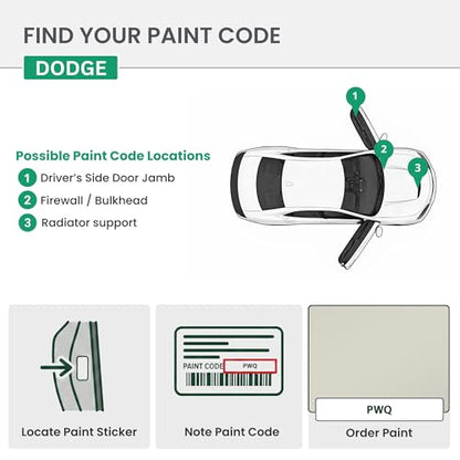 ERA Paints - PWQ - Pearl White for DODGE Exact OEM Color Match Automotive Touch Up Paint for Cars - Spray Paint with Premium Spray Nozzle - Pro Kit - Made in USA - style: Spray - Pro Kit