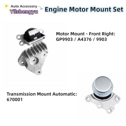 Engine Motor Transmission Mount Kit for Nissan Rogue/X-Trail - size: Nissan Rogue/X-Trail/Renault Koleos 2.5L 2014-2020