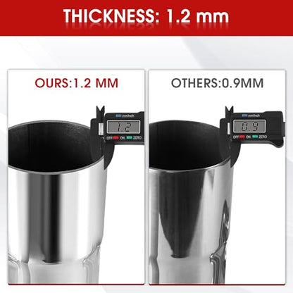 Richeer 2.5" O.D. T304 Stainless Steel Exhaust Pipe 45 Degree Elbow (2PCS) - size: 2.5 inch