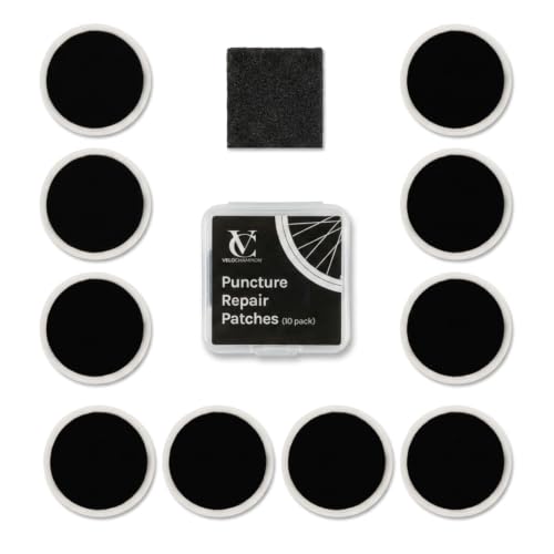 VeloChampion Self Adhesive Bike Tire Repair Kit & Optional Tire Levers - size: 10 Patches