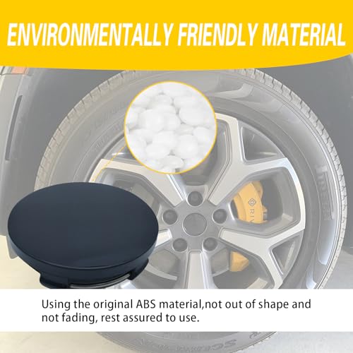 4 Pack Car Wheel Center Hub Caps, ABS Rust-Proof Center Caps for Rims, Vehicle Rim Hub Caps Accessories, 2.36" OD 2.2" ID Tight Fitting Snap-on Wheel Hub Modified Dust Protection Cover (Black) - color: Black