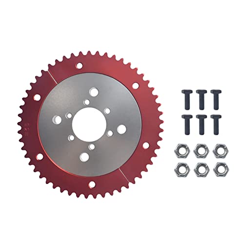 53T Split Sprocket Adapter with Sprocket for Universal Mini Bike Go Kart(Silver) - size: 53 tooth, style: Silver
