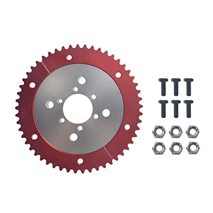 53T Split Sprocket Adapter with Sprocket for Universal Mini Bike Go Kart(Silver) - size: 53 tooth, style: Silver