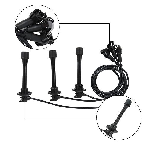 3PCS UF156 Ignition Coil Pack & 6PCS Iridium Spark Plug & 3PCS Spark Plug Wires Set Compatible with Toyota 4Runner T100 Tacoma Tundra 1995-2004 3.4L Replace# C1041 E589 5C1308 E679 - size: UF156 Ignition Coil & Spark Plug &Wires