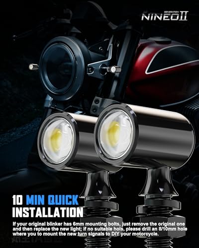 NINEO Rear Motorcycle Turn Signals LED,Mini Bullet,Red Taillight,2PCS - color: Red, size: Mini Size Rear