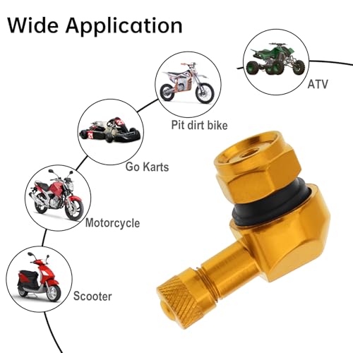 90° Tire Valve Stems 11.3mm Aluminum Forged for Scooter E-Bike ATV - color: Gold