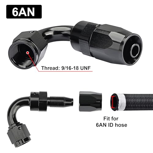 EVIL ENERGY 6AN 120 Degree Hose End Fitting for CPE Braided Fuel Hose - size: 6AN, style: 120 Degree