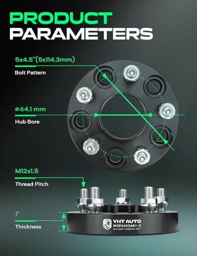 YHTAUTO 5x4.5 Hub Centric Wheel Spacers 1 Inch for Acura, Honda - size: 1 Inch Thickness, style: 2 PCS