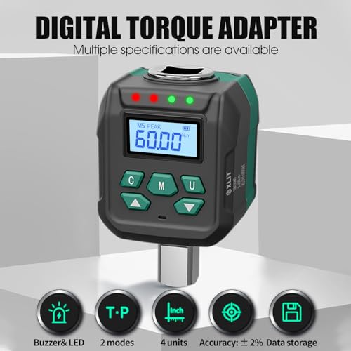 1/2" Digital Torque Wrench Adapter, ±2% Accuracy, 1.3-44.2 Ft-lb - size: 1.3-44.2 Ft-lb (1.8-60 Nm)