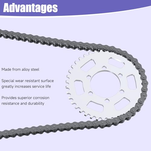 35 Roller Chain 3 Feet 95 Links for Most Go Kart Cart Mini Bike - color: Black