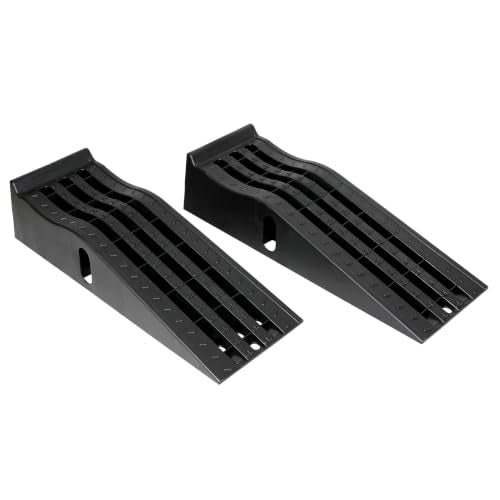 PR1ME Portable Car Ramps -9500lb GVW Capacity，2 Pack Drive Up Car Truck Vehicle Lifts for Home Garage Maintenance, Oil Changes