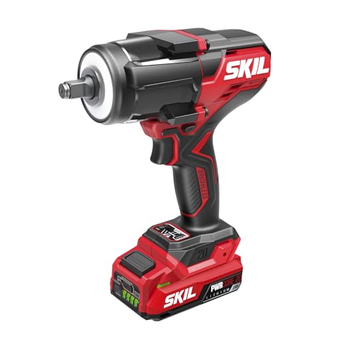 SKIL PWR CORE 20 Brushless 20V 1/2-Inch Mid-Torque Impact Wrench with Three Speed Selection, Includes 2.0Ah USB-C Battery and 45W USB-C Charger - IW5761B-1C - style: Impact Wrench Kit_Mid-Torque(USB-C)