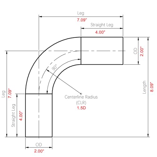 AC PERFORMANCE 2" 90° Degree Aluminum Elbow Intercooler Air Intake Tube - color: Silver 90, size: 2" (51mm)