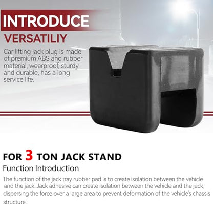 Car Jack Stand Pad Rubber Universal Lift Pads Slotted Floor Adapter Repair Tool Frame Rail Pinch Weld Lifting Support Protector 3 Ton - size: 3Ton & 2Pcs