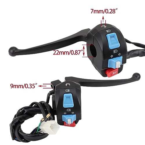 WOOSTAR 3 Function Handle Switch Assembly Replacement for 50cc 70cc 90cc 110cc 125cc Scooter Motorcycle - size: Left and Right