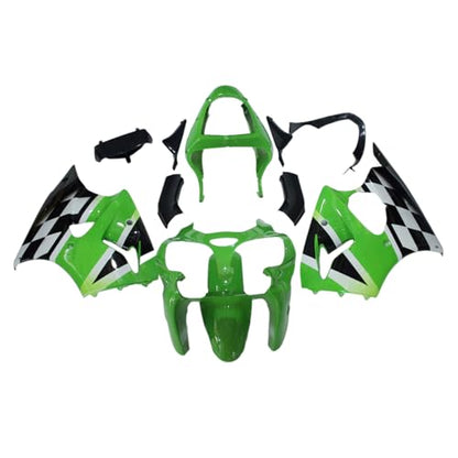 Black White Green Fairing Kit for Kawasaki 2000-2002 ZX6R ZX600J Bodywork - color: Green Black White