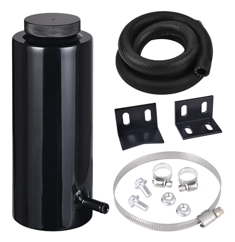 EVIL ENERGY Coolant Overflow Tank, Radiator Overflow Bottle 800ml Aluminum Universal Black - color: Black