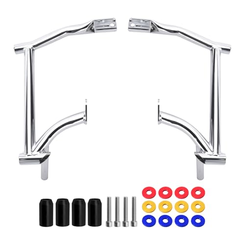 Saddlebag Guard Crash Bar Tip Over Saddle Bag Crash Bar Fit for Harley Street Glide FLHX Road Glide FLTRX Road King FLHR Electra Glide Ultra Limited CVO 09-25 Decorative Spacers Coloured - style: Saddlebag Guards with Decorative Spacers Coloured