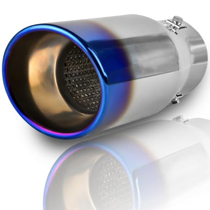 Mupera 1.5"-2.5" Exhaust Tip Adjustable, 4" Outlet, 9" Long - size: 1.5-2.5" Inlet 4" Outlet 9" Length B Silver