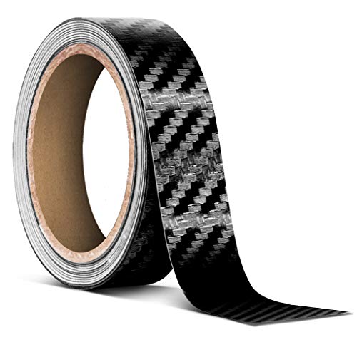 VViViD Black Carbon Fiber Air-Release Adhesive Vinyl Tape Roll (1 Inch x 20ft) - size: 1" x 20ft