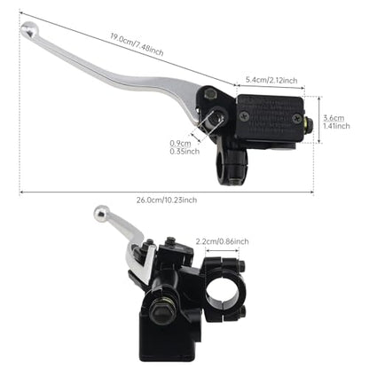 22mm 7/8" Left Hand Brake Master Cylinder Clutch Lever M10 Mirror Hole - style: Left Hand