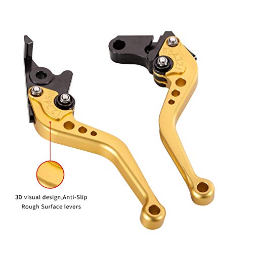 Hopider Short Brake Clutch Levers Compatible with GROM MSX125 2014-2026 - color: Gold