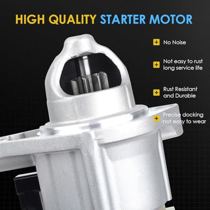 19264 19159 New Starter Motor Replacement for Honda Civic 1.8L 2012-2015, Honda HR-V 1.8L 2016-2022, Acura ILX 2.0L 2013 2014 2015 L4 Engine OE: 31200-R1A-A01 31200-R0A-004 31200-RIA-A11 - color: 19264