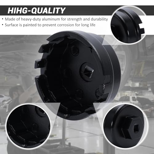 64mm 14 Flutes/6 Slots Oil Filter Cap Wrench Removal Tool Socket Compatible with Toyota, Lexus, Prius, and Scion Vehicles Equipped with 1.8L 4-Cylinder engines, Black Heavy-Duty Aluminum - size: 6 Slot