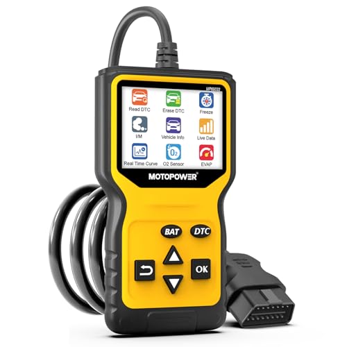 MOTOPOWER MP69033 Pro OBD2 Scanner Code Reader Check Engine Fault Light Diagnostic Scan Tool with Battery Tester - color: Yellow