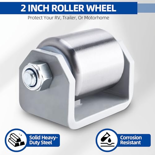 2 Pack 2" Weld-On Trailer Skid Wheels, Heavy Duty Steel Rollers - size: 2 Pack