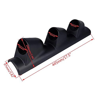 Universal Black 2" 52mm Triple 3 Hole Pillar Gauge Pod Holder - size: LONG