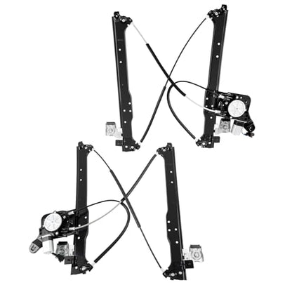 Rear Left Driver & Right Passenger Side Window Regulator w/Motor - size: 741-578/579
