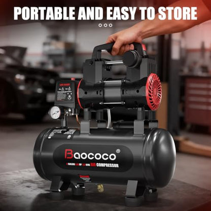 Portable Air Compressor with 3 Gallon Steel Tank 1.15 HP 2.2 CFM @ 90 PSI - size: 3Gallon