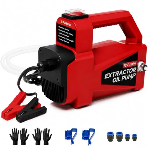 Oil Transfer Pump 12V 100W, Engine Oil Extractor Pump - color: Red