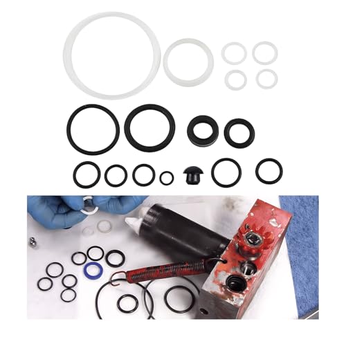 17 PCS Floor Jack Seal Kit, 3 Ton Rubber Hydraulic Jack Seal Complete Repair Set with Oil Filler Plug, Universal Horizontal Sealing O-Ring Replacement for Car SUV Truck Jacks