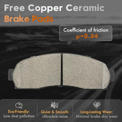 Betthand Brakes and Rotors Fit for 02-05 Ford Explorer, 4L 4.6L V6 V8 - size: 680014*2+680026*2+D833-7706+D1109-8214