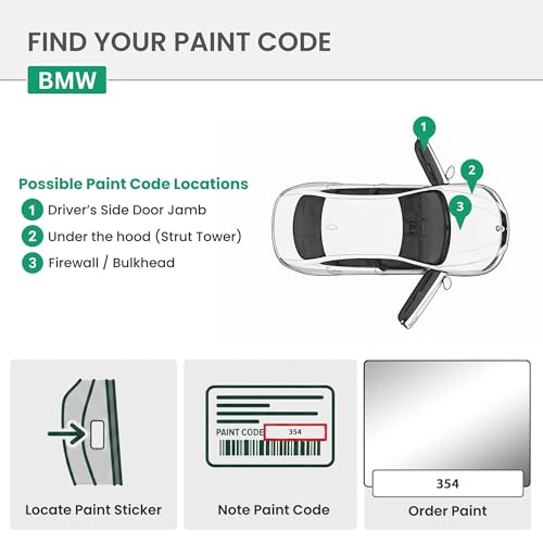 ERA Paints - 354 - Titanium Silver Metallic for BMW Exact OEM Color Match Automotive Touch Up Paint for Cars - Spray Paint with Premium Spray Nozzle - 2K Essential Kit - Made in USA - style: Spray - 2K Essential Kit