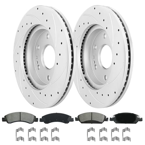 Betthand Front Brakes and Rotors Fit for 14-18 Chevy Silverado, 15-20 Tahoe - size: Front 12.99''