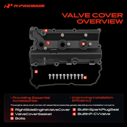A-Premium Right Side Engine Valve Cover, with Gasket - style: Right Cover