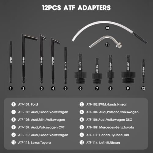 AIGMlSON 3L Transmission Fluid Pump with 12 pcs ATF Adapters - color: B