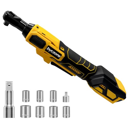 3/8" Cordless Ratchet Wrench for Dewalt 20V Battery (Without Battery), 45ft-lbs(61N.m) Electric Power Ratchet with Variable Speed, 7 Sockets, 3/8" to 1/4" Adapter, for Automotive Repair