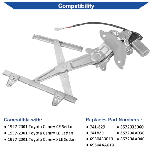 Obaee Window Regulator with Motor Rear Left Driver Side, Replace 741-829