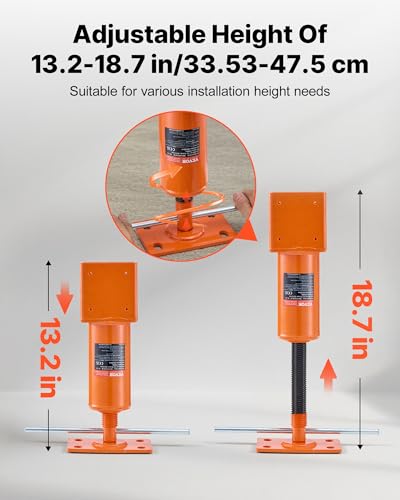 VEVOR Screw Jack Post, 13.2"-18.7" Height Range, 4" x 4" Adjustable Shore Jack, 24700 lbs Max Load Capacity, Temporary House Jack Pole for Leveling, Lifting Floor Crawlspace Basement Shore Beam - size: Screw Jack Post