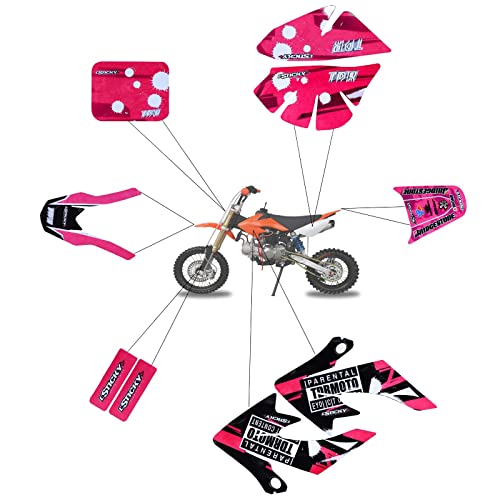 Complete Graphics Decals Stickers Kit for CRF50 XR50 CRF 50 XR 50 Plastics Fairing SDG SSR 107 110 125CC Thumpstar Atomik Dirt Pit Bikes Motorcycle SSR110 SSR125 Coolster (KWTG008) - color: Kwtg008