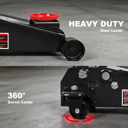 Jack Boss Floor Jack 3 Ton Capacity Fast Lift Service Jack Steel Heavy Duty Hydraulic Car Jack Black - color: Black, size: 3 Ton Fast Lift