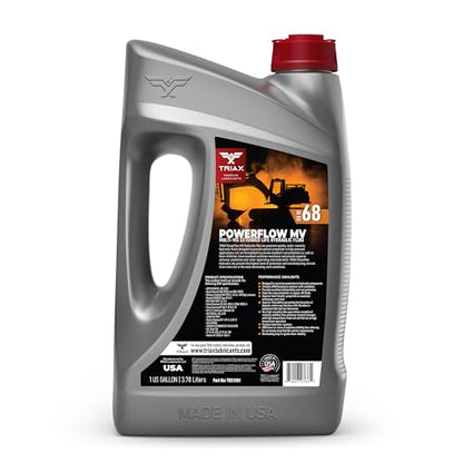 TRIAX Powerflow AW 68 Multi-Viscosity HLP Hydraulic Oil | 6,000 Hour Extended Life | Triple Anti-Wear | True All Season | Pour Point Down to -40F | Virtually Zero Foaming (4 Gallon Pack) - size: 4 Gal Pack