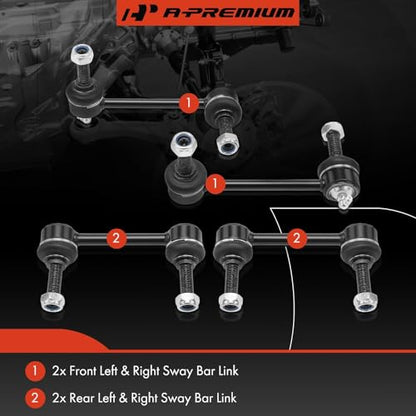 A-Premium Front & Rear Sway Bar Link Stabilizer Bar End Link Kit