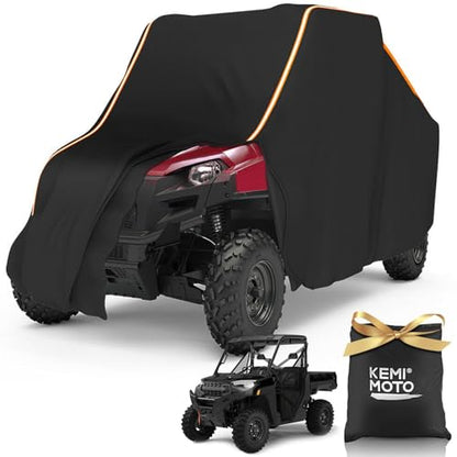 KEMIMOTO UTV Cover 2 Seater All-Weather Protection, Compatible with Polaris Ranger XP 1000,Mule,Pioneer,Wolverine,CFMOTO UForce, Ranger Cover 2-3 Seater PU Oxford Cloth Windproof Medium Size - size: Medium