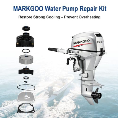 MARKGOO Water Pump Repair Kit 438592 for Johnson Evinrude 25-50 HP Outboard - color: 438592 fits 25-50HP